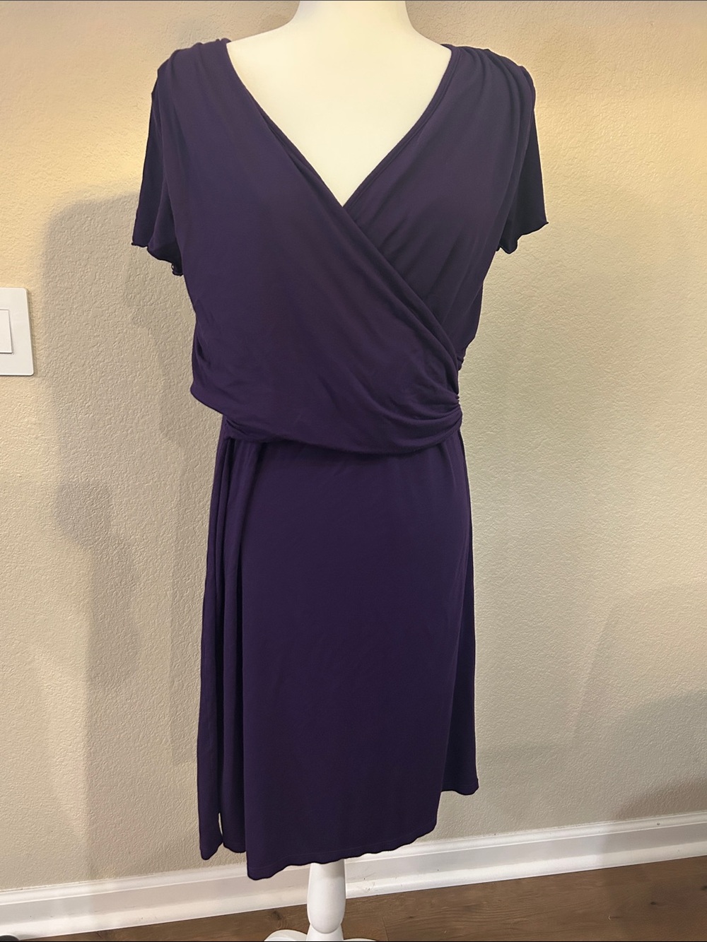 Kindred Bravely Deep Purple Wrap Nursing Dress for Breastfeeding convenience